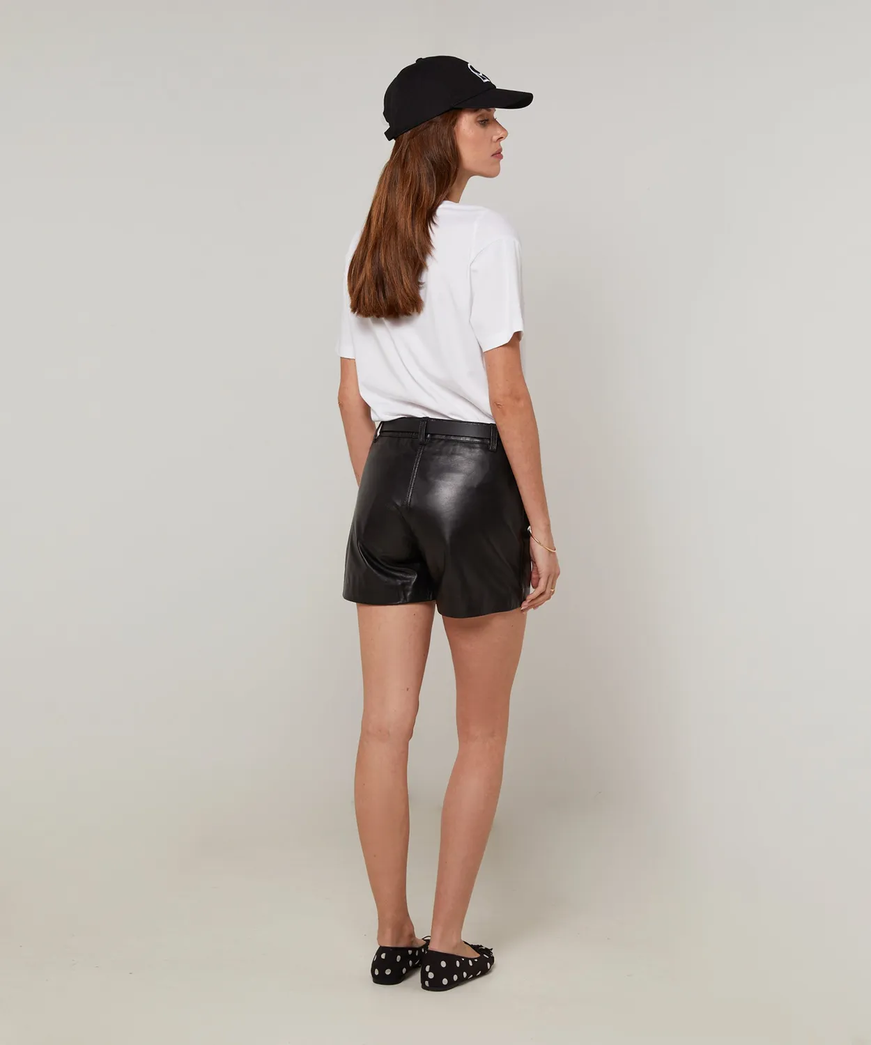 Rodier pantaloncini pelle agnello neri