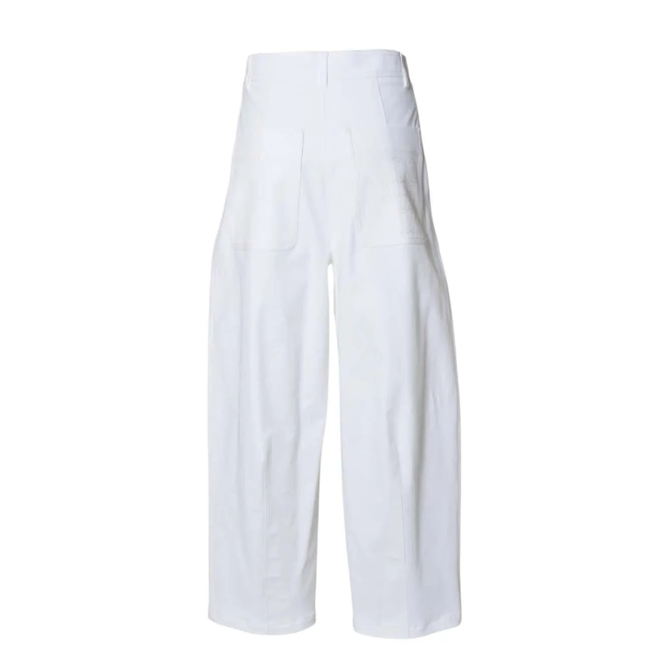 Max Mara Mina 2511131042600 pantalone baggy bianco cotone