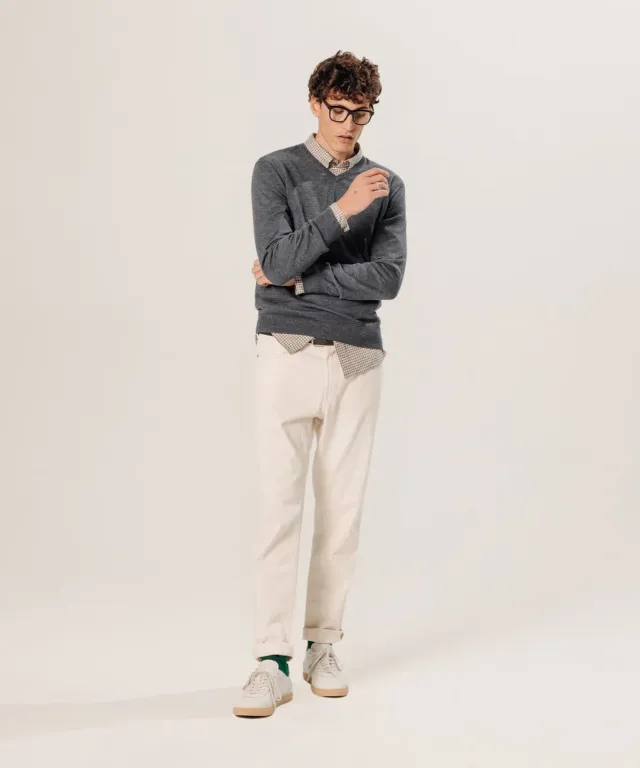 Rodier Maglione Scollo V Merino Grigio Scuro Uomo
