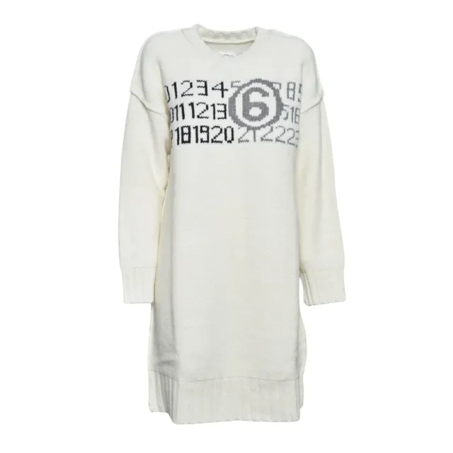 MM6 Maison Margiela M61050MM08VM6101 vestito panna lana