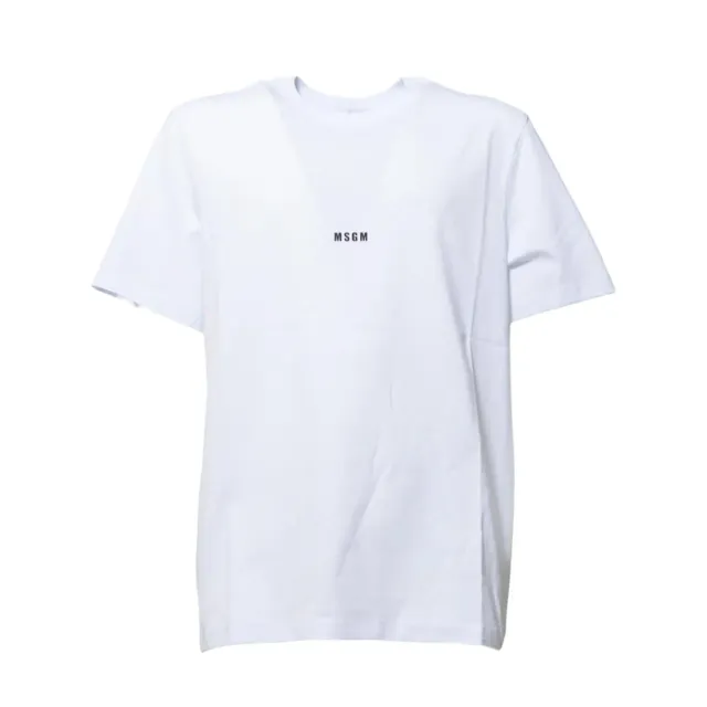 MSGM 2000MM500200002 T-shirt Bianca Cotone Mini Logo M