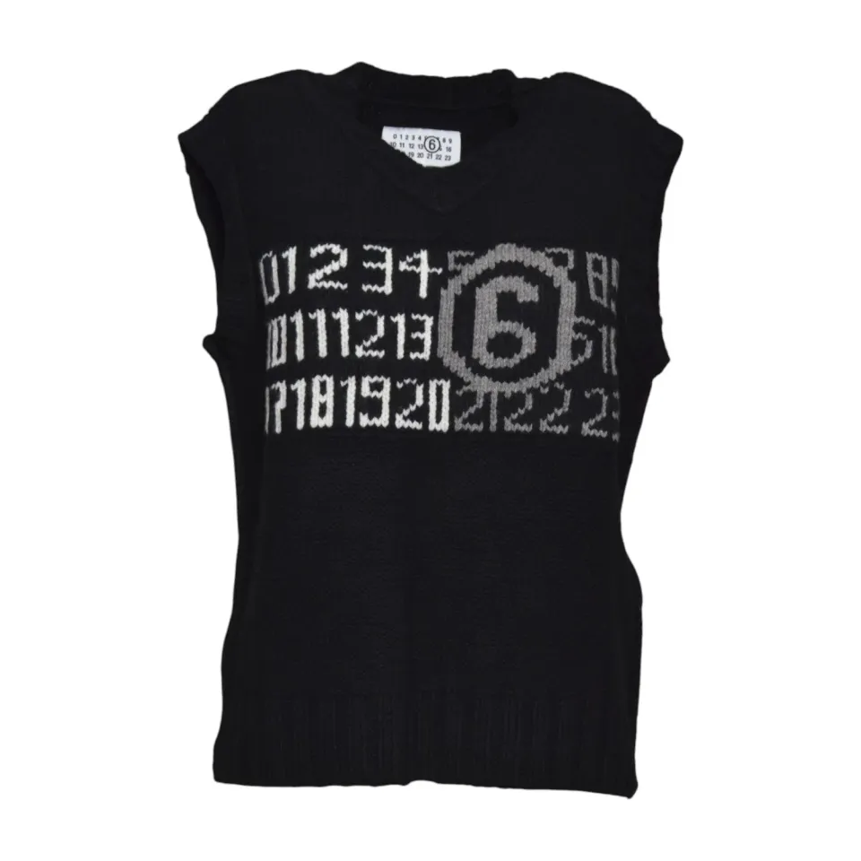 MM6 Maison Margiela M61049MM08VM6900 cardigan nero lana