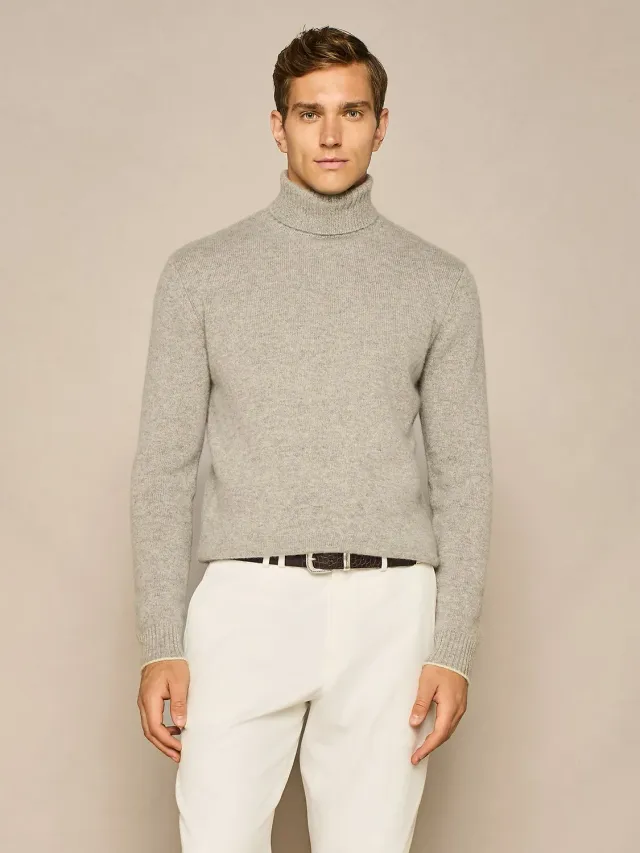 Paul Taylor Dolcevita Puro Cashmere Grigio Chiaro Melange