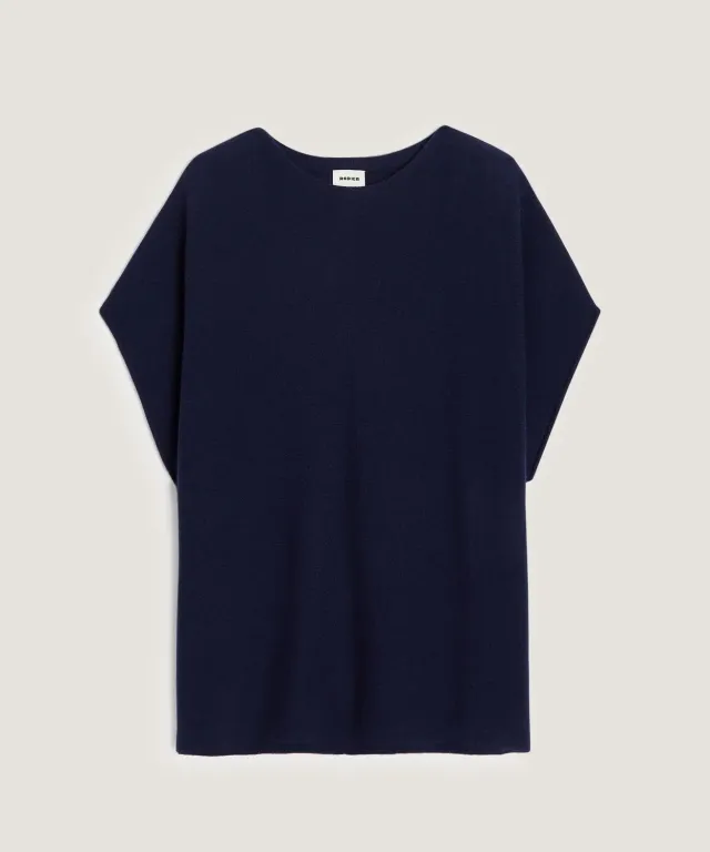 Rodier Poncho Cashmere Blu Navy
