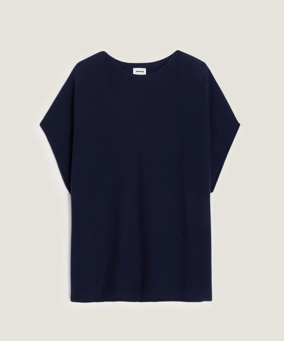 Rodier Poncho Cashmere Blu Navy