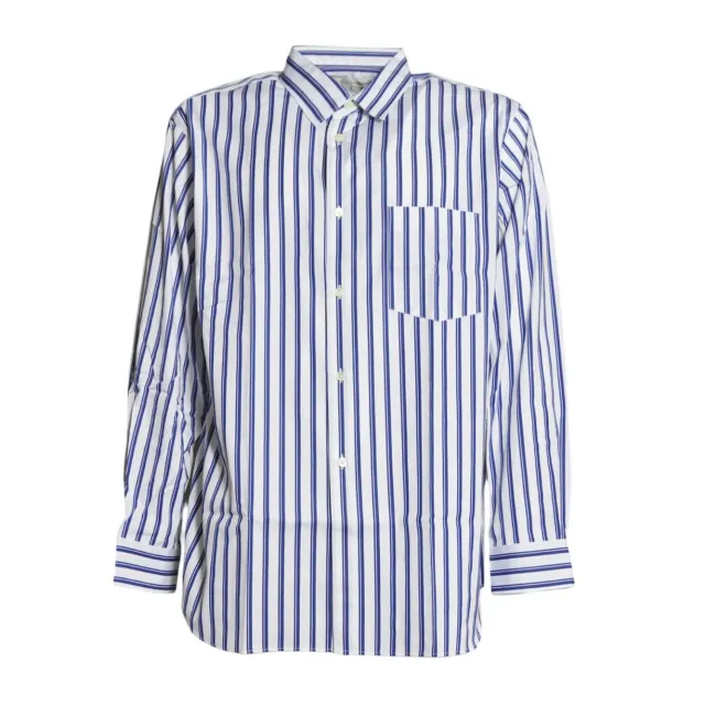 Comme des Garçons Shirt FZB115PER camicia riga bianco blu