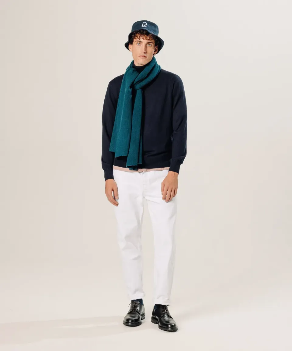 Rodier Dolcevita maglione lana merino blu notte