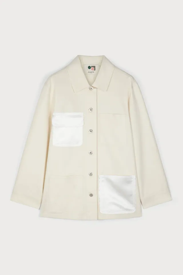 PORTS 1961 Chic Adventures parka optic white denim