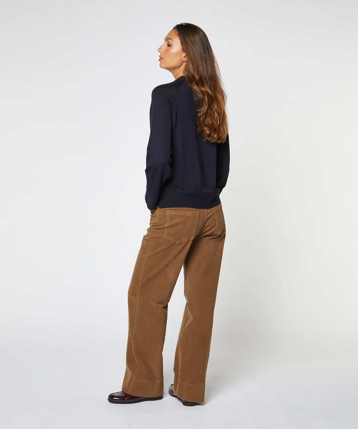 Rodier Maglione merino girocollo maniche lunghe blu marino