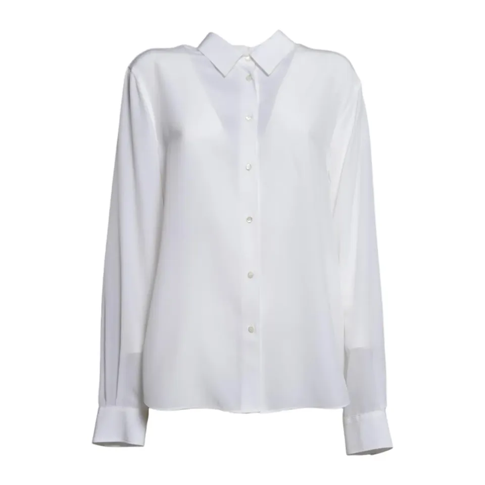 Aspesi 5422F753 camicia seta bianca
