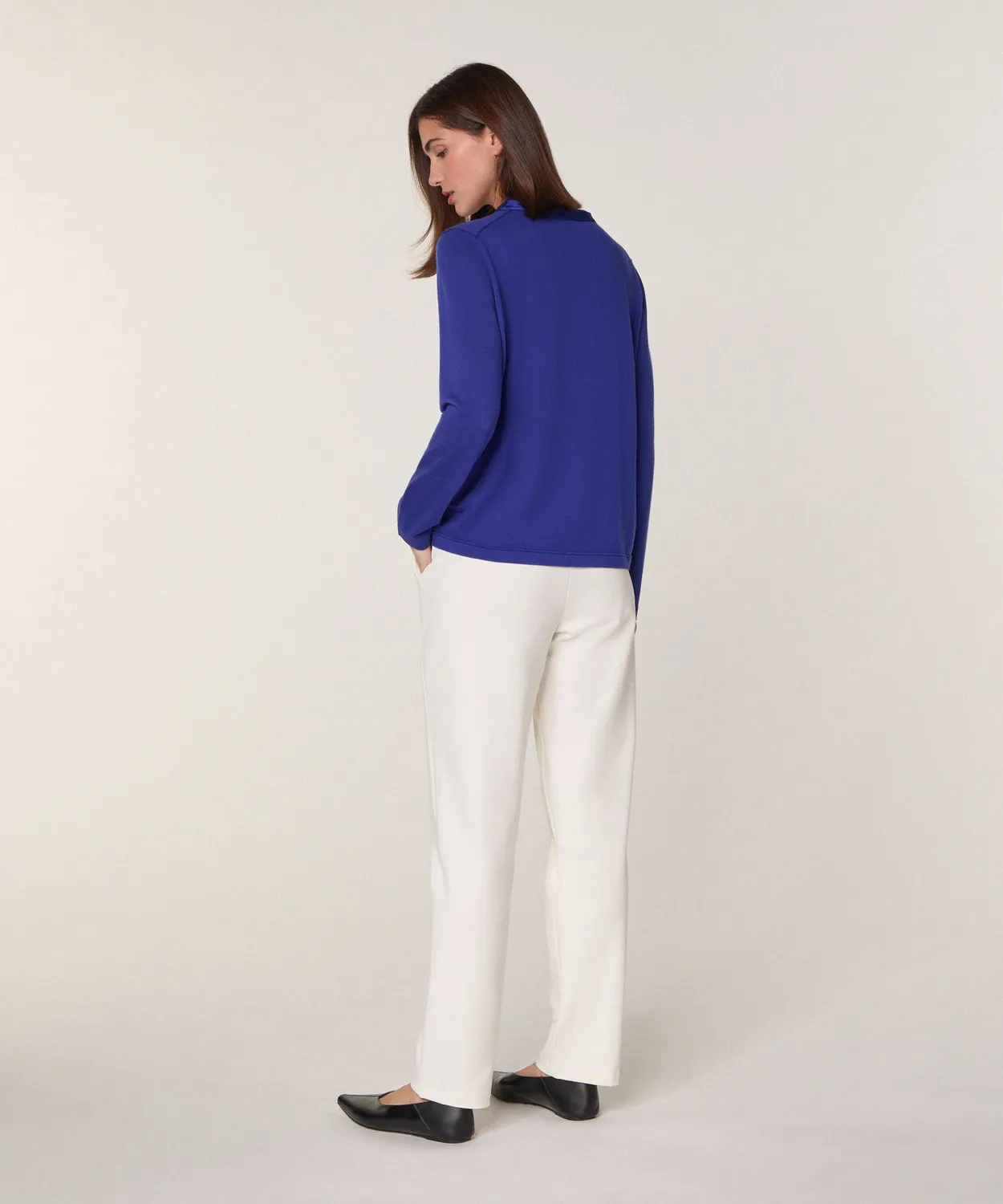 Rodier maglione merino girocollo blu oltremare