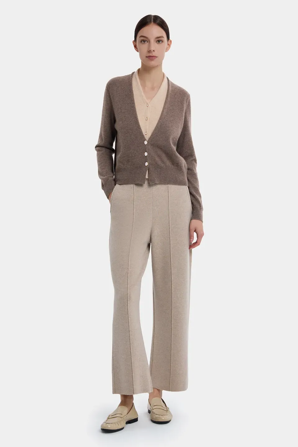 PORTS FW24 2-in-1 cardigan cashmere mandorla