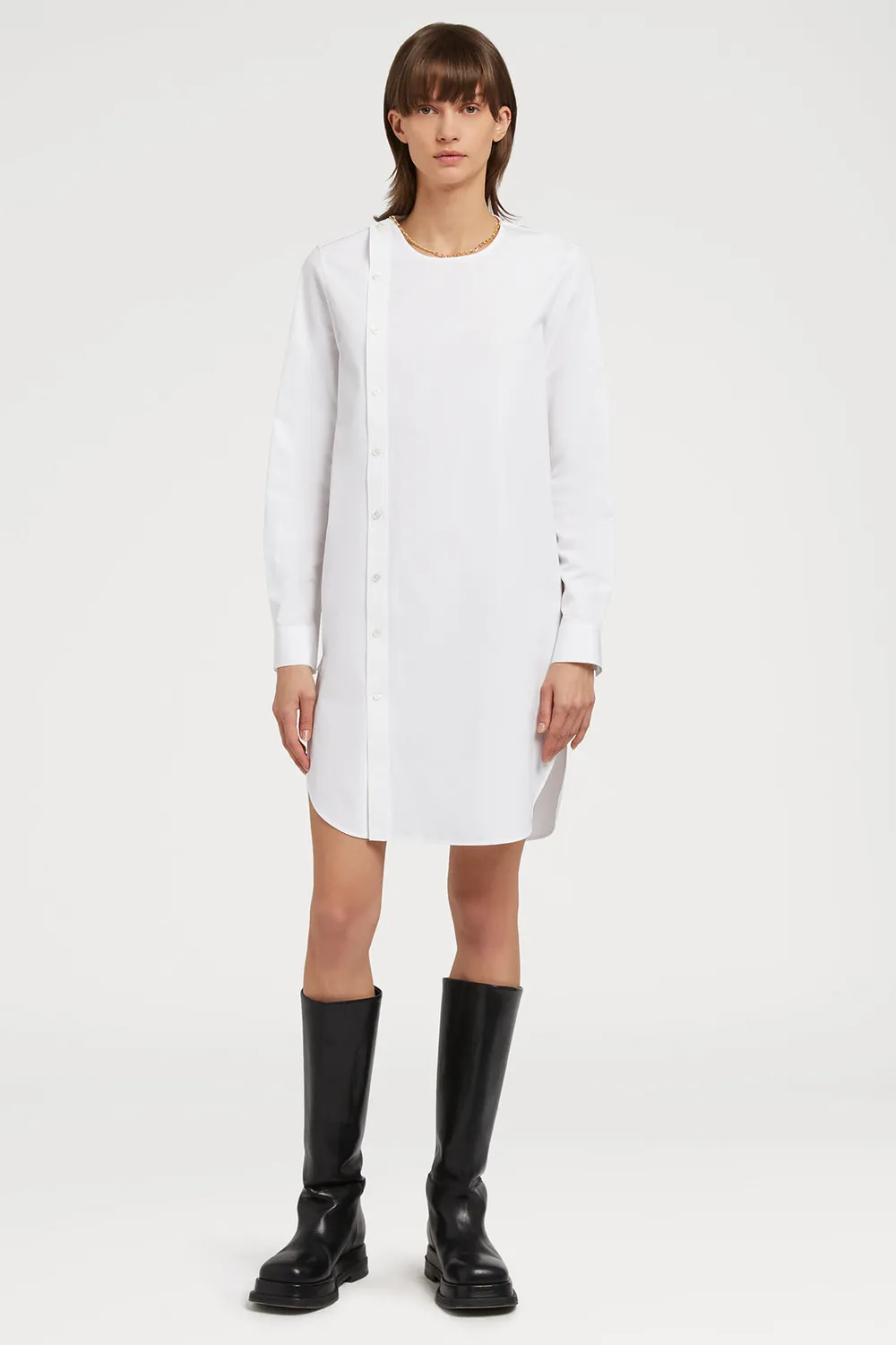 PORTS 1961 PW325DLS08 abito camicia bianco popeline cotone
