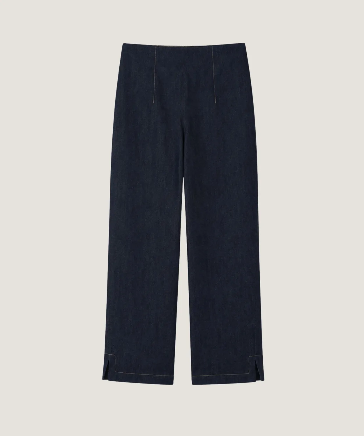Rodier jeans dritti vita alta blu denim spacchi