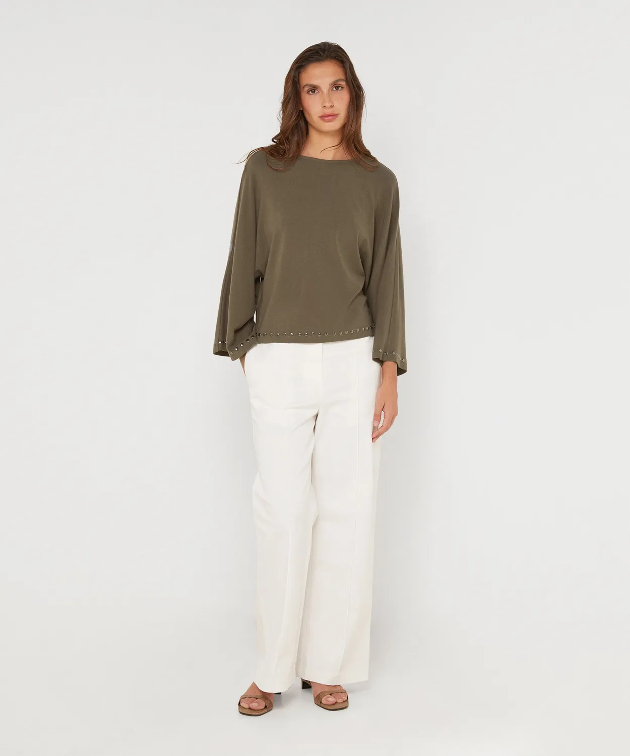 Rodier T-Shirt Svasata Maniche Lunghe Kaki