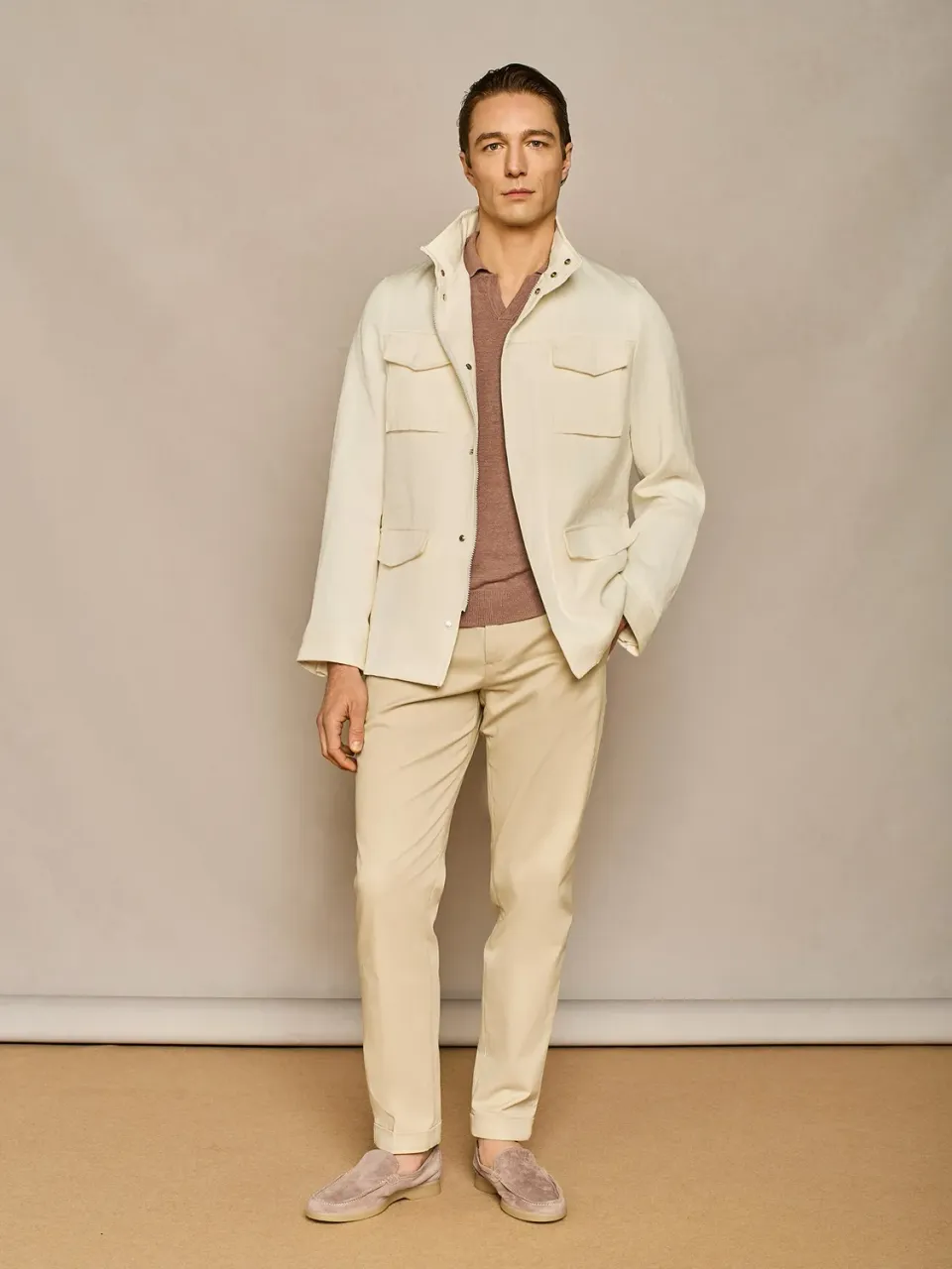 Paul Taylor pantalone cotone cintini burro