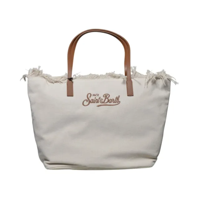 Saint Barth CBF0001 city bag fringe denim bianco UNI