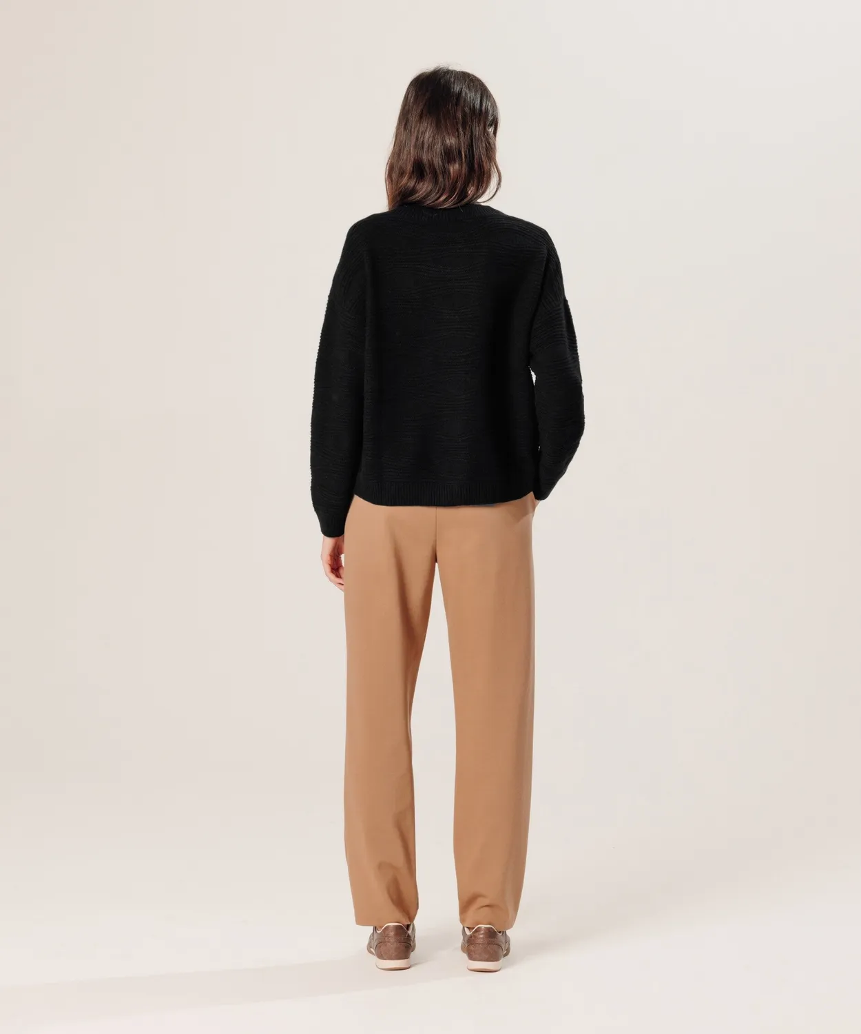 Rodier cardigan cashmere fantasia scollo V nero
