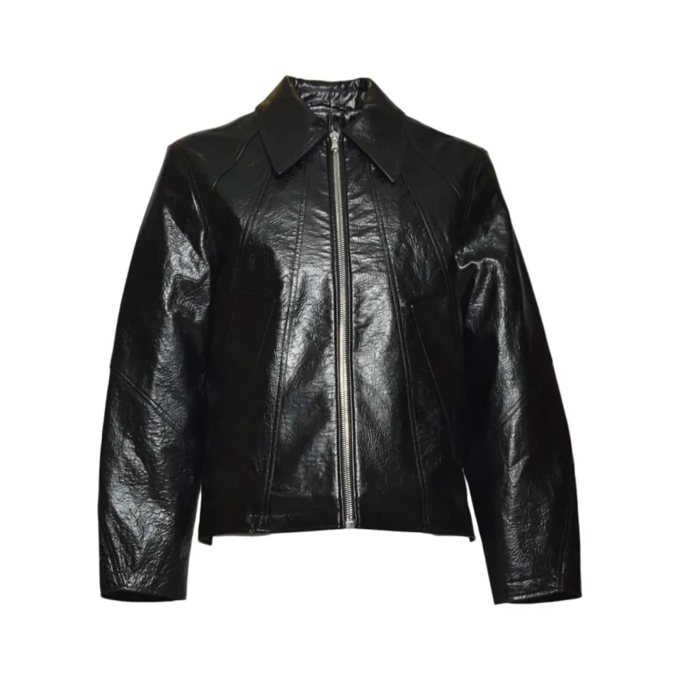 Séfr MSS25DUKEFAU Giacca Uomo Nera Faux Memory Leather