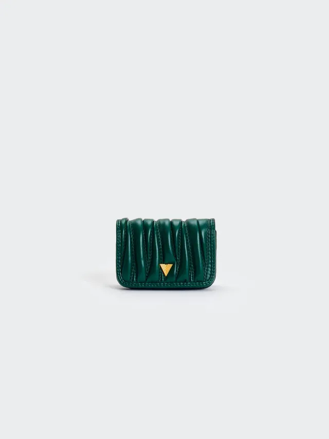Vicolo XAC0054077ACFOR portafoglio trapuntato verde foresta