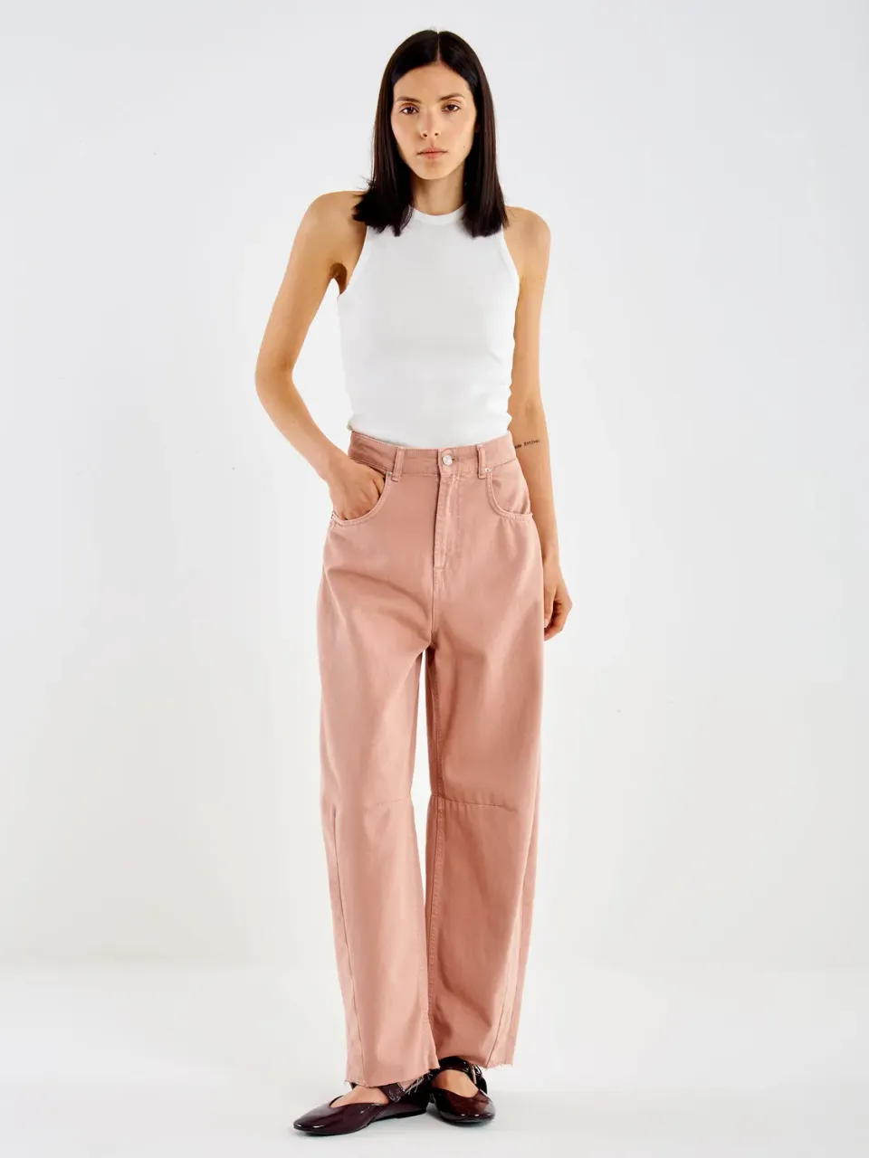 Vicolo Jeans Delia Barrel Blush cotone