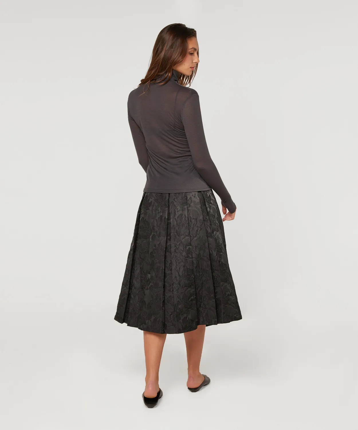 Rodier t-shirt collo alto maglia fine antracite