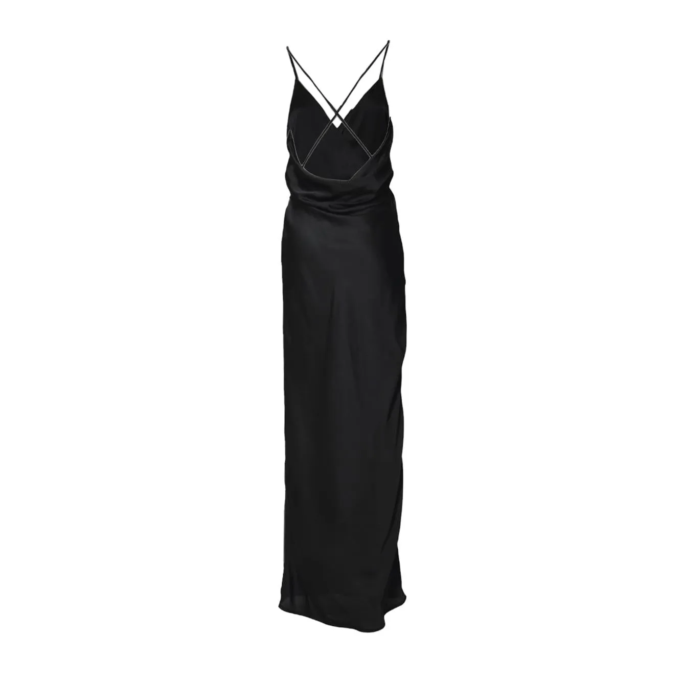 Nine Minutes 25SSNAB0020 abito raso nero viscosa