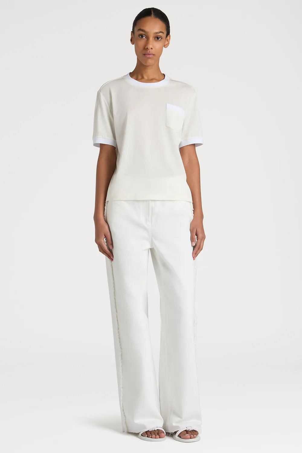 Ports 1961 Weaving Inspired Denim Jeans bianchi optic white