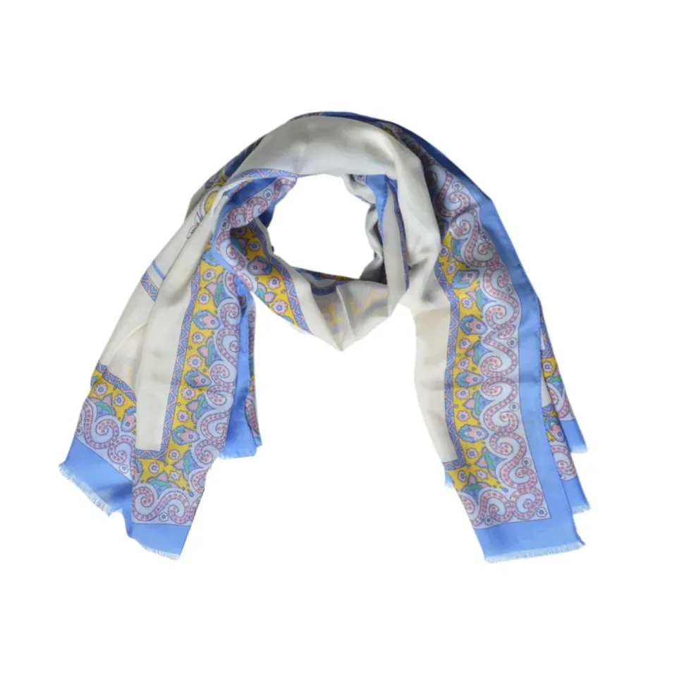Etro WATA0010AK634 sciarpa beige seta cashmere paisley