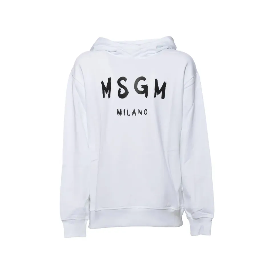MSGM Junior S5MSJUHS055 Felpa bianca cotone 12A