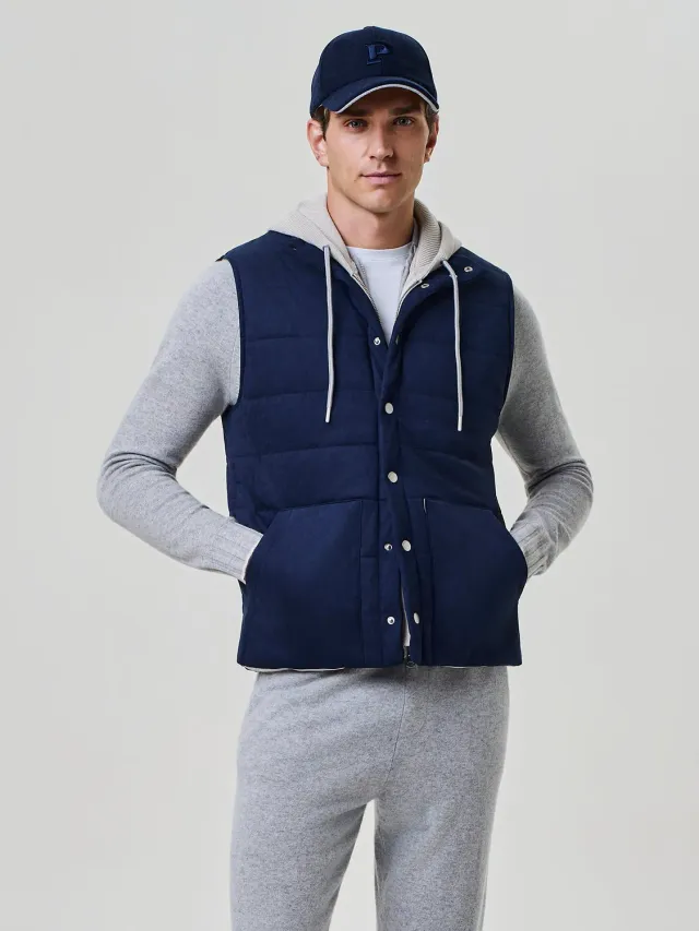 Paul Taylor Smanicato Eco Suede Blu Pettorina Maglia