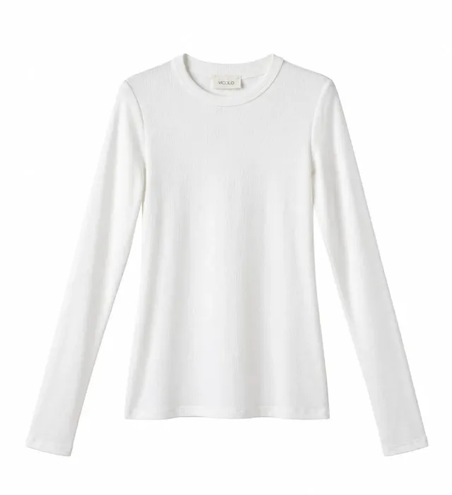 Vicolo t-shirt costine foro pollice bianca taglia unica
