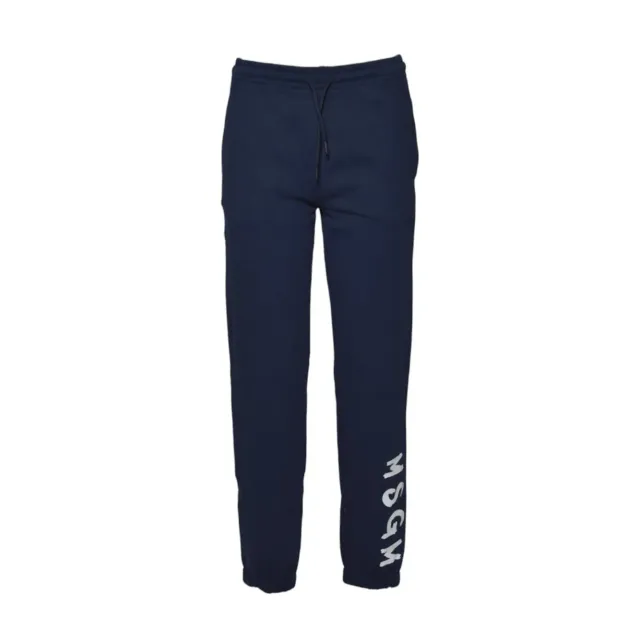 MSGM Junior S5MSJUFP059 pantaloni in felpa blu cotone ragazzo