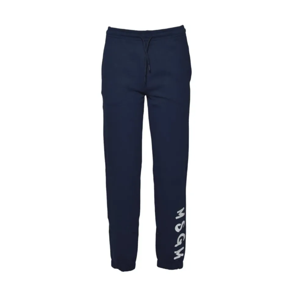 MSGM Junior S5MSJUFP059 pantaloni in felpa blu cotone ragazzo