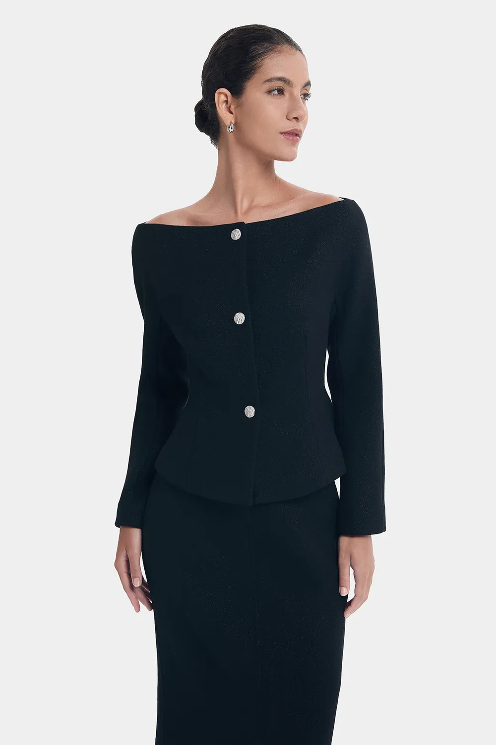 PORTS Class Twist Off Shoulder giacca black mix spalle scoperte