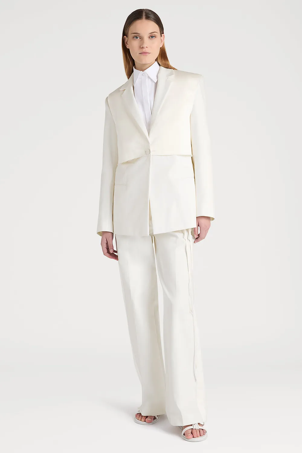 PORTS Chic Dual-Tone PW225BSB03 blazer bianco ottico monopetto