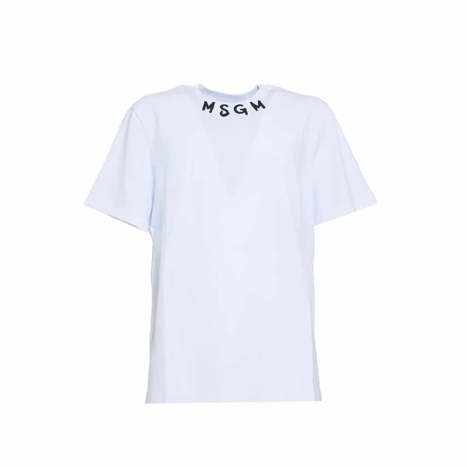 MSGM Logo 3540MM103237798 t-shirt bianca cotone