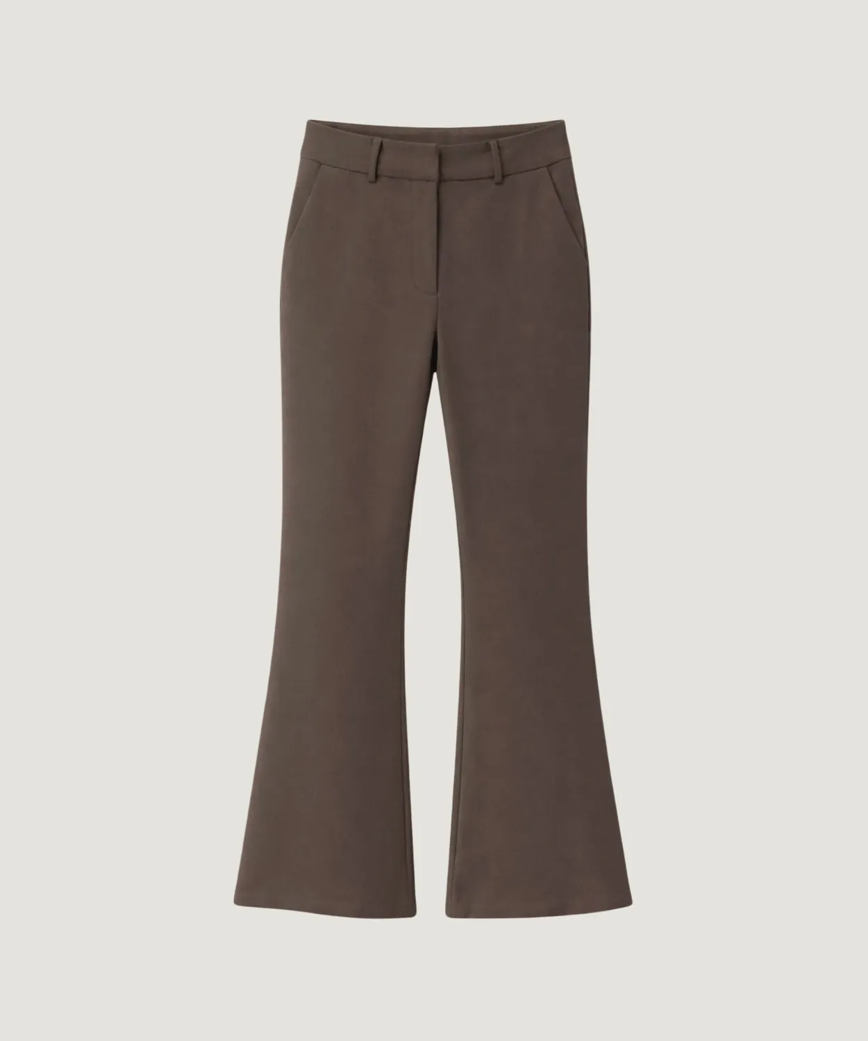 Rodier Milano pantaloni svasati tortora vita alta