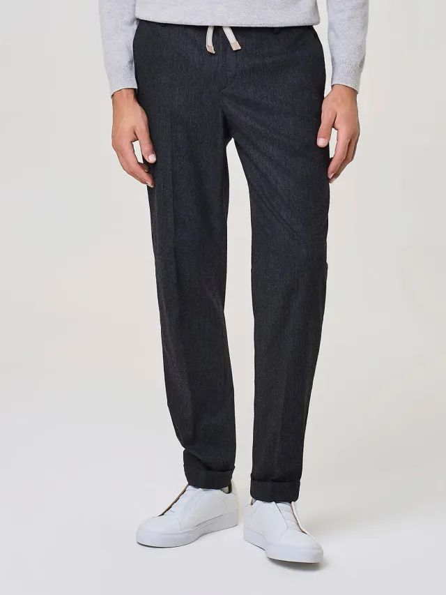 Paul Taylor Pantalone flanella 5 tasche grigio scuro