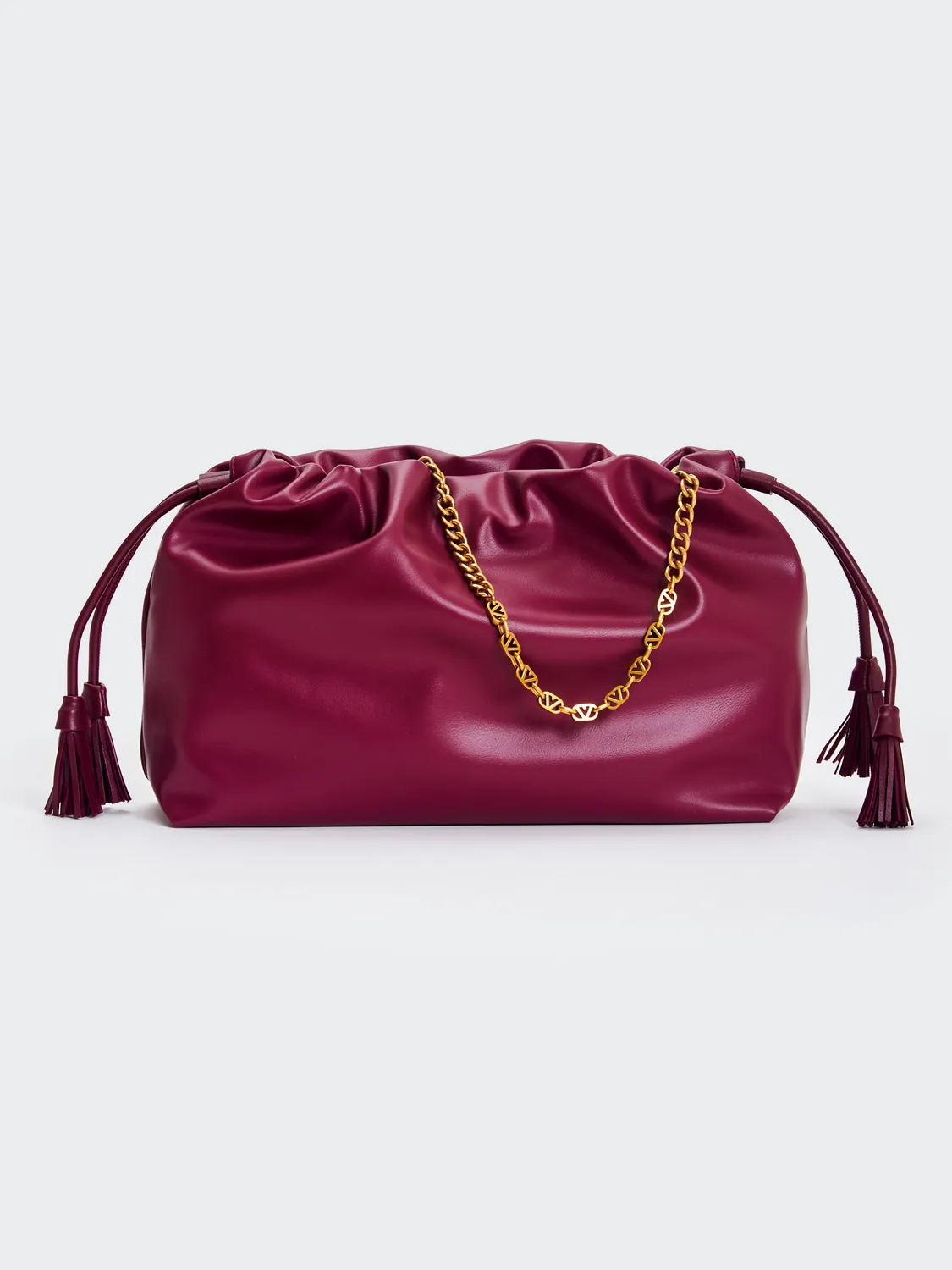 Vicolo Tassel borsa spalla vino catena 36 cm