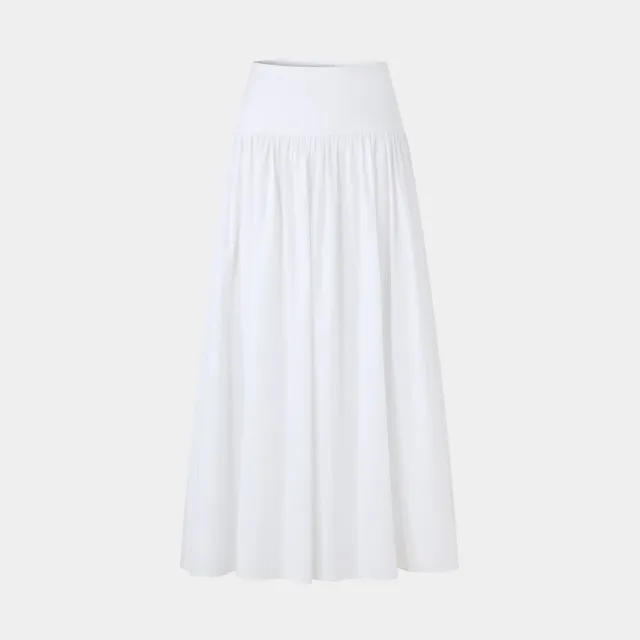 PORTS Serene White gonna plissettata crema cotone