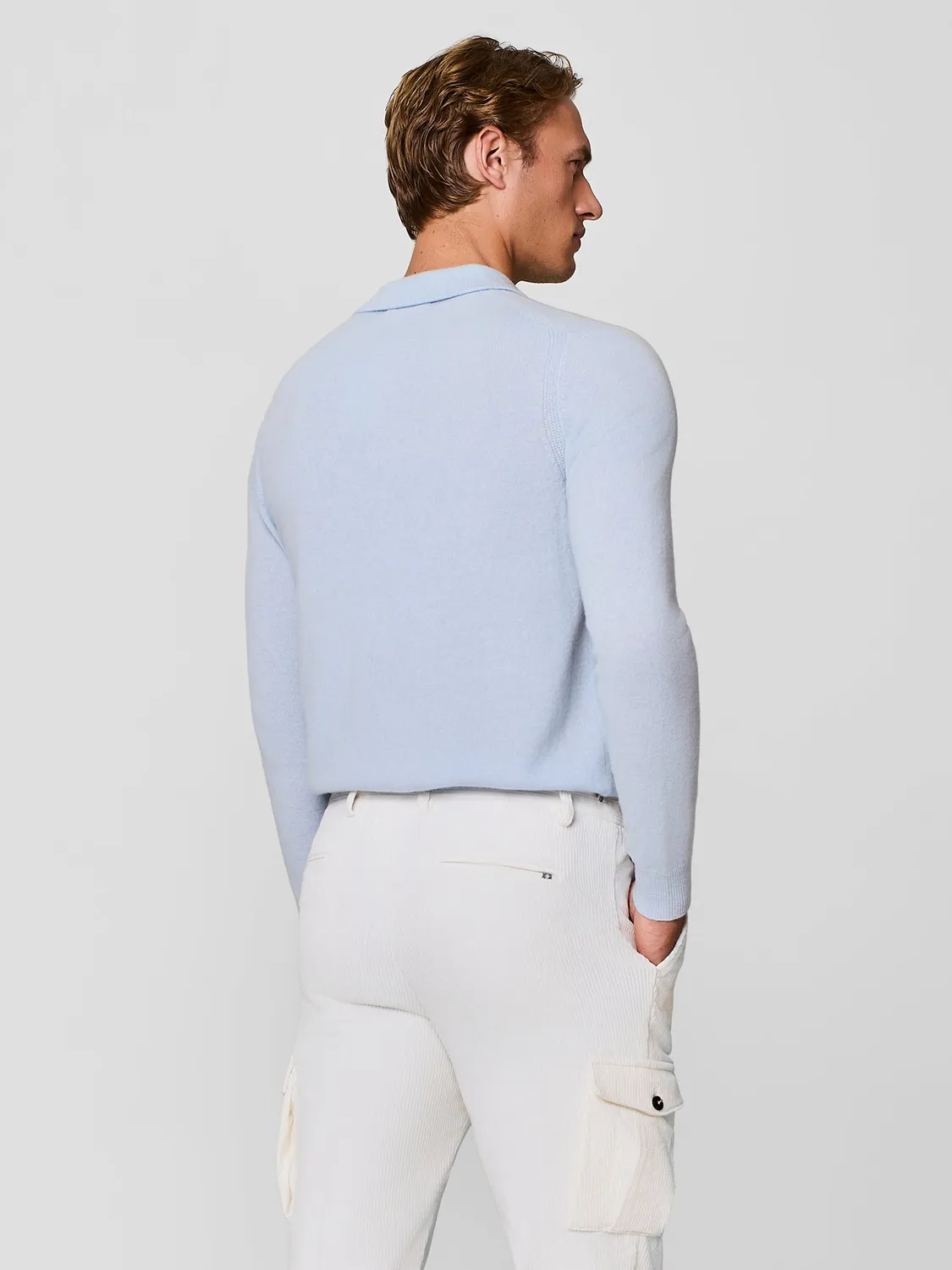 Paul Taylor Polo Maglia Cashmere Lana Sky