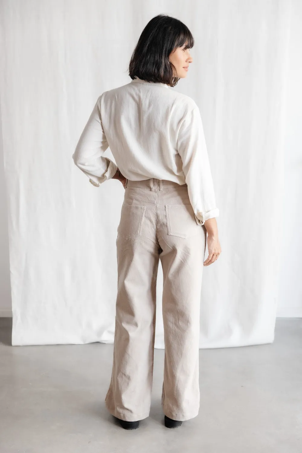 Jyoti Tushar Beige pantaloni velluto donna 34