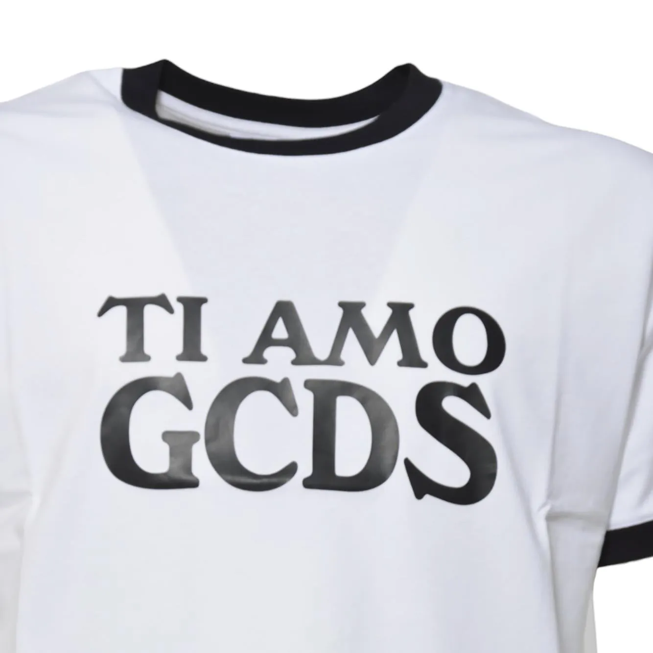 GCDS Ti Amo A2OU2308JG4 t-shirt bianca cropped