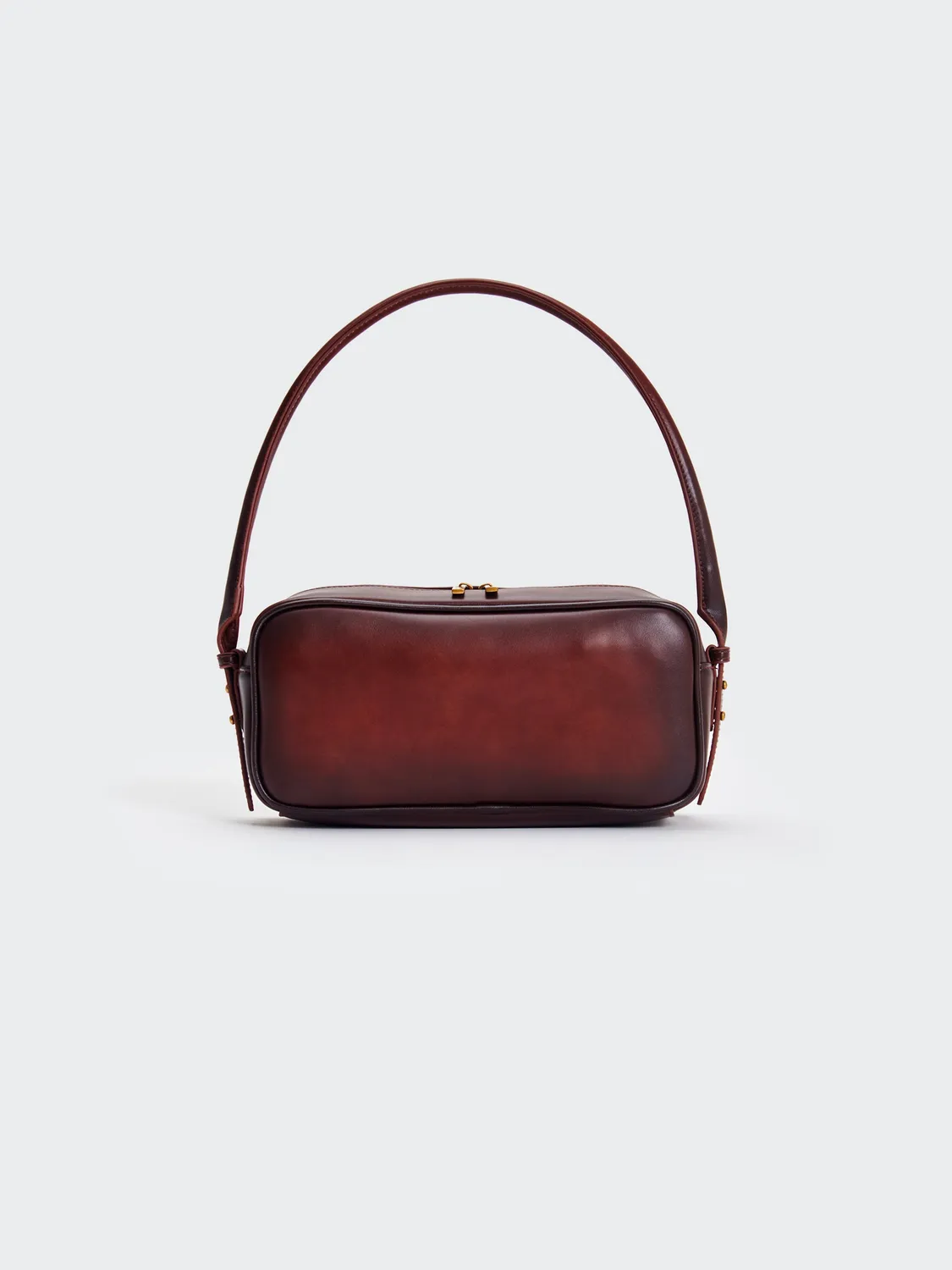 Vicolo Trunk bauletto nero-marrone in ecopelle a spalla