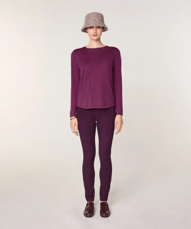 Rodier Maglia girocollo in lana cassis