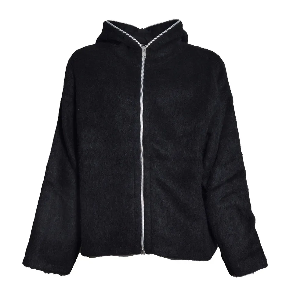 Our Legacy M4243FBH felpa zip nera lana alpaca