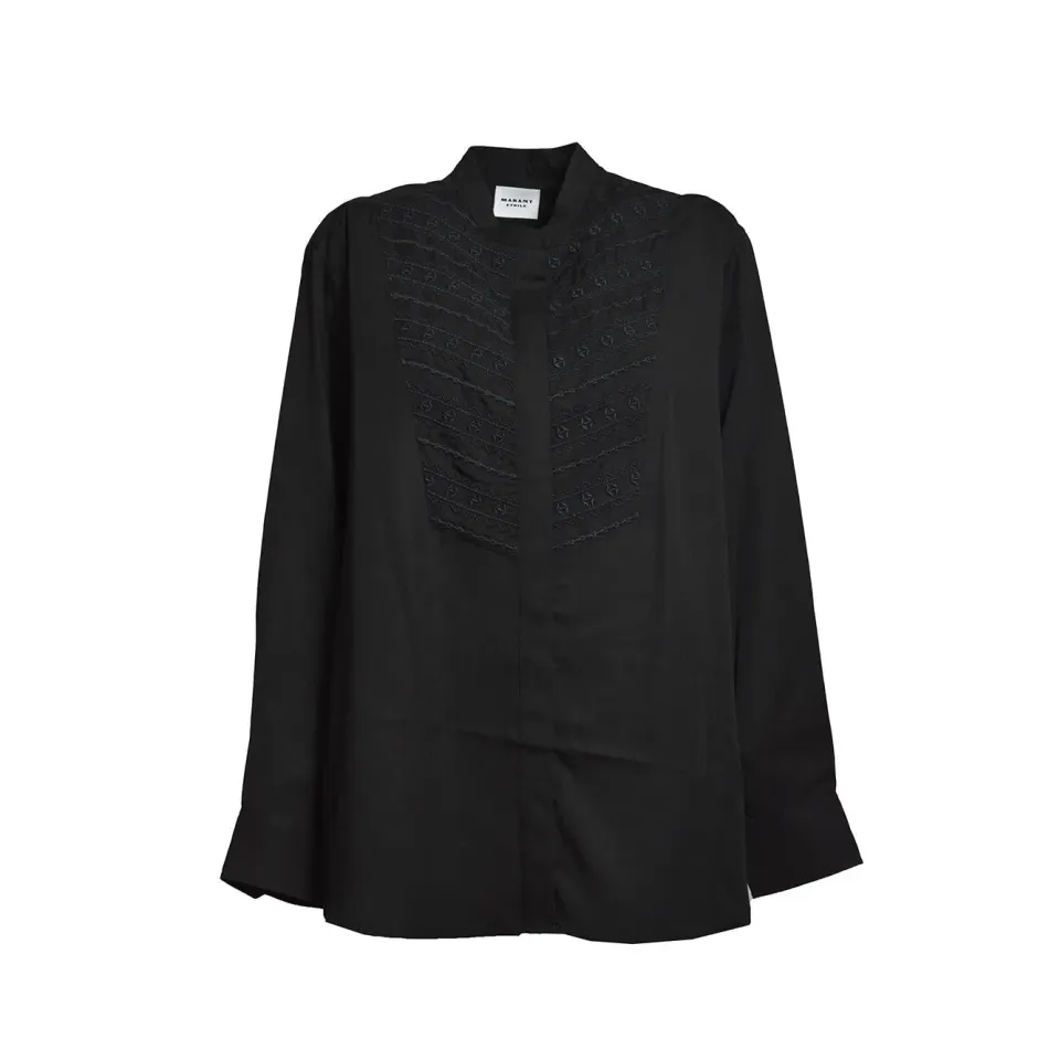 Marant Etøile Britten HT0316 blusa nera ricamata