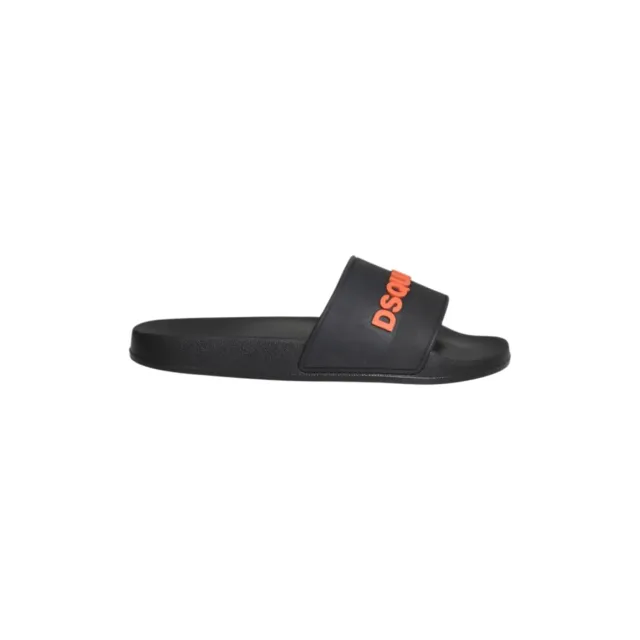 Dsquared2 FSM008517208869 slide ciabatte nero arancione gomma
