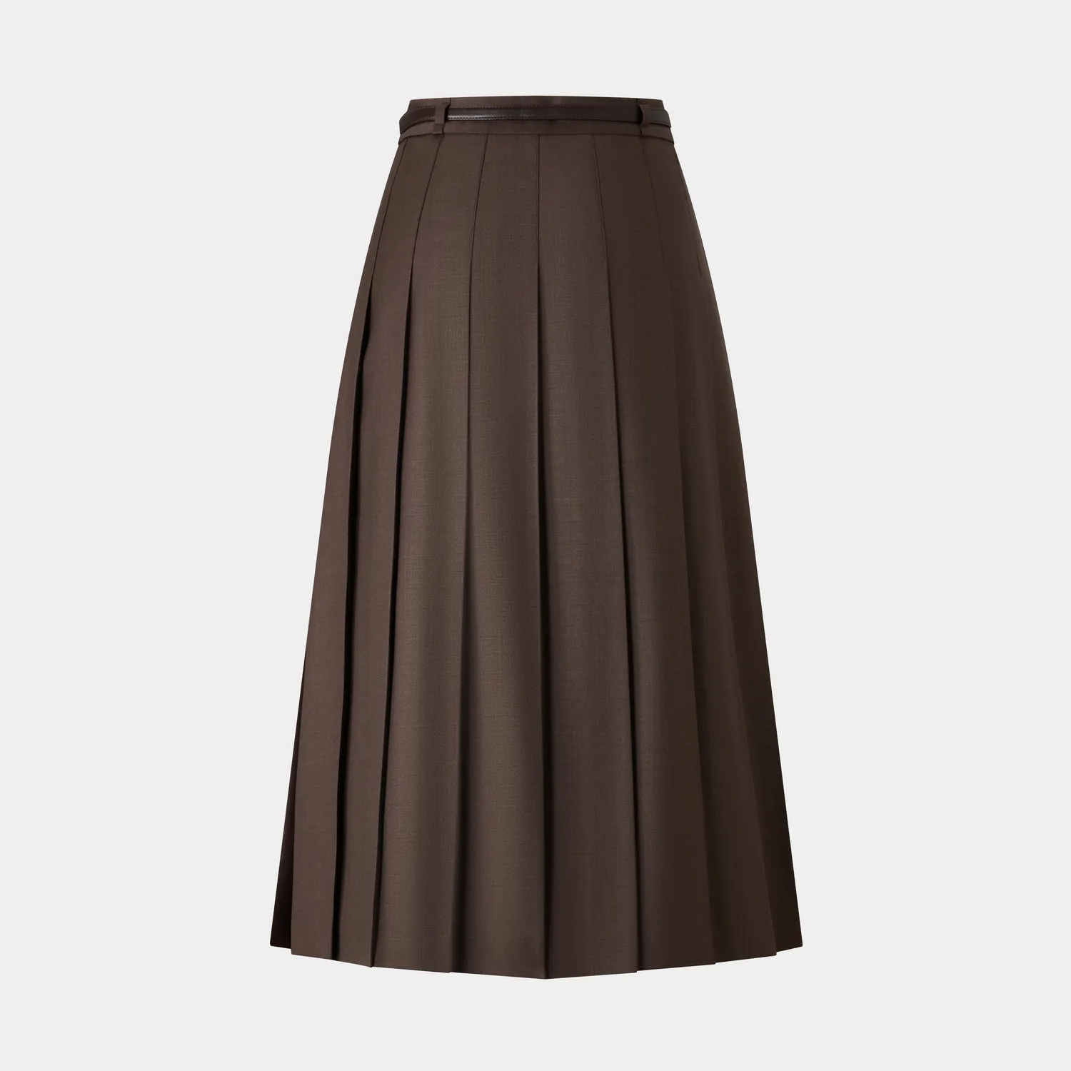 Ports FW25 Pleated Belt Skirt gonna plissettata marrone